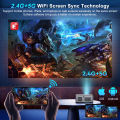 GOOJODOQ New touch screen Projector 4K 2023 WiFi projector  4k projector portable projector โปรเจคเตอร์  Android iOS wiFi HDMI projector portable double speaker Bluetooth เชื่อมต่อมือถือ คอมพิวเตอร์ iPad PS4 PS5. 