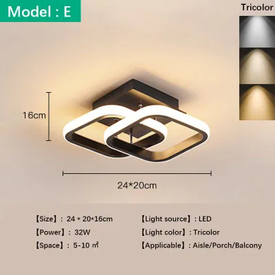 Tricolor Modern Corridor Light Center Light Led Ceiling Light Bedroom Light Ceiling Light Aisle Light Balcony Lights Nordic Lights