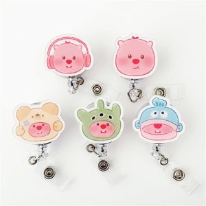 FDGFGG Cross Dressing Retractable Badge Reel Beaver Loopy Exhibition Enfermera Easy Pull Buckle Office Supplies ID Card Nurse Badge Holder Hospital Use