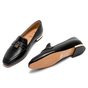 CHCH Womens Flat Shoes 2025 Autumn New Comfortable Cow Leather Black Business Commuter Womens Shoes2026