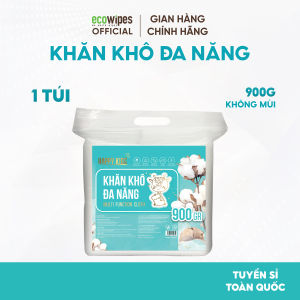 Combo 03 túi khăn khô đa năng cao cấp HappyKids 900G không mùi không chất huỳnh quang an toàn cho bé
