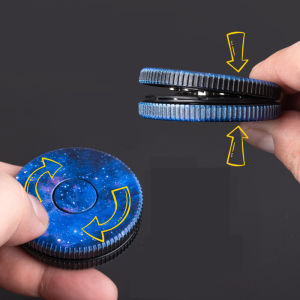 PIPAGO Fingertip Infinity Sound Coin Gyro Anti-Stress Hand-pushing Pop Simulation Oreo Press to Make Sound Rotating