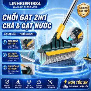 Chổi chà sàn nhà tắm thông minh thiết kế đầu gạt nước và đầu chổi xoay 120 độ
