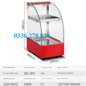 Tủ giữ nóng hâm nóng gà rán  khoai tây chiên và các loại đồ chiên nóng 1 khay màu đen cao cấp