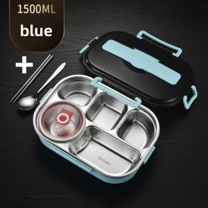 304 Stainless Steel 304 Lunch Box With Soup Bowl Leak-Proof Bento Box Dinnerware Set Microwave Adult Student Food Container