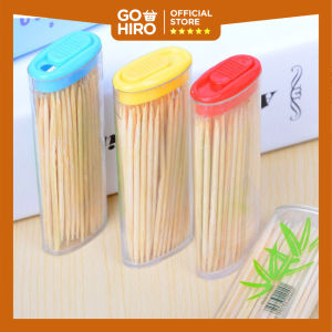 Tusuk Gigi Tempat Model Korek isi 50pcs / Tusuk Gigi Bambu Portable Model Saku/Tusuk Gigi Wadah Mini