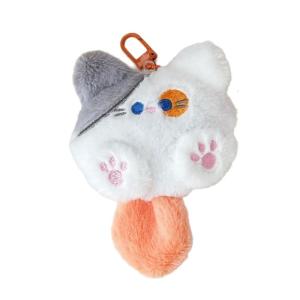 Adorable Plush Cat Keychain Soft Plush Cartoon Charm Keyrings Adornment For Bags Backpacks Keys Gifts