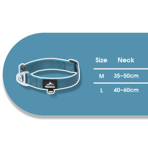 Hamshmoc Dog Collar Reflective Adjustable Extended D-Ring Durable Nylon For Medium/Large Breeds