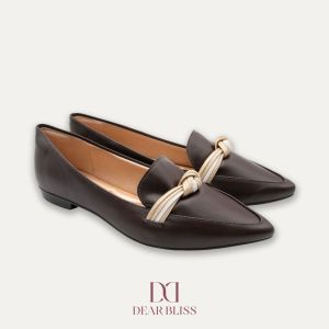 DEAR BLISS Leandra Coffee Knotted Loafers