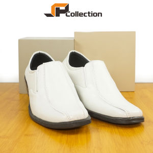 Sepatu Pantofel Pria BahanSynthetic/PU Leather MDT 05 Putih Cocok untuk Perawat Acara Pesta Sepatu Formal Sepatu Dinas