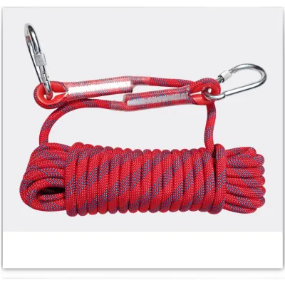 【Local shipment】10m/20m30m Climb Rope Climbing Rope Hiking Mountaineering Rescue Equipment Safety Outdoor Survival Camping Tool Clothesline Hiking Rock Double Hook Sports Equipment