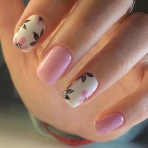 Press on Nail French Tip Square Nail Tips Fake Nail with Designs Artificial Acrylic Nail Full Cover Acrylic False Nail