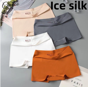 ChoiFoo ชุดชั้นในผู้หญิงกางเกงเซฟตี้ฤดูร้อนผ้าไอซ์ซิลค์ยืดหยุ่นสูงกางเกงเซฟตี้กางเกงซับในนุ่มสบายเย็นระบายอากาศได้ดี