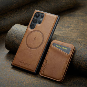 2 in 1 Cards Solt Wallet Leather RFID Wireless Charging Magne Case For Samsung Galaxy S24 Ultra S23 Plus S22 Kickstand Cover
