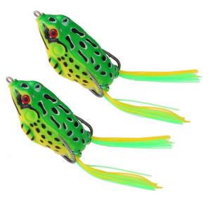 2 cái mô phỏng Mồi Câu Hình Ếch lures với móc Topwater Mồi Câu Cá mềm Mồi câu cá nhân tạo Ống mềm Baits