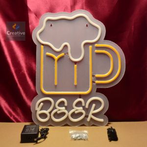 ป้ายไฟนีออน BEER  ป้ายไฟอะคริลิค ป้ายไฟร้าน วัสดุคุณภาพสูง เสียบปลั๊กใช้ได้ทันที่ ประหยัดไฟ คุณภาพสูง