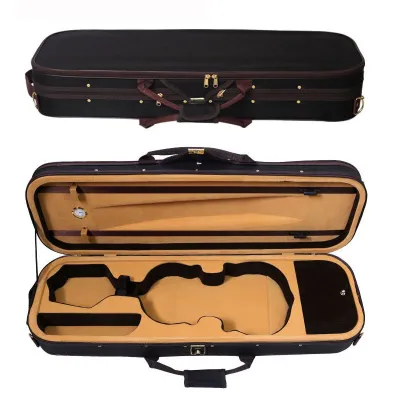 Fastshipping 4/4 3/4 1/2 1/4 1/8 Black Foam Square Violin Box Violin Square Case With Hygrometer Violin EssaryFast shipping