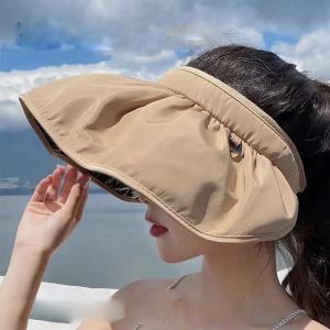 UPF50+ Korean Sun Hat UVA UVB Women Sunscreen UV Female Fashion roll-up big brim sun hat Summer leisure Beach