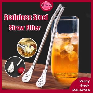 Stainless Steel Washable Straw Filter Metal Straw Spoon Cocktail Stirrer Reusable Tea Tool Cleaning Brush Tools