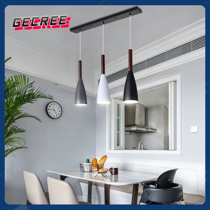 GECREE Modern 3-Light Wood Pendant Light Ceiling Lamp Fixture Chandelier  for Kitchen Table Dining Room Lazada PH