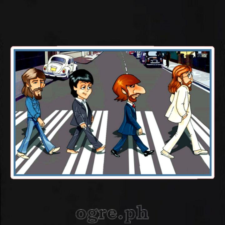 Celebrity%20Artists%20Caricature%20on%20Soft%20Premium%20100%25%20Cotton%20Tee%20from%20Fruit%20of%20the%20Loom%20~%20The%20Beatles%20Abbey%20Road%20-%20Image%203