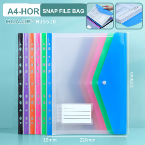 【Lucky Home】 A4 File Bag 11-Hole Binder Pouch Loose Leaf Snap Button Document Organizer Horizontal/Vertical 6pcs