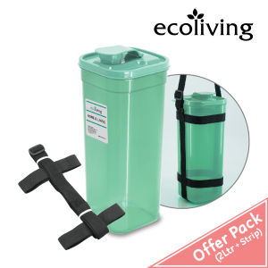 ECO LIVING OFFER PACK 1.5/2Ltr Square Water Tumbler Bottle W/Bag Pouch & Strip ECO-428/EG-A ECO-429/EG-AB