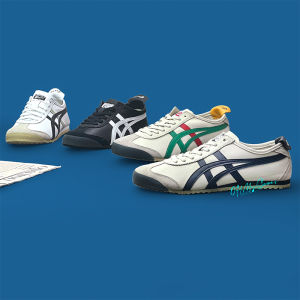 Original Tiger Shoes Classic White/black/silver Mexico66 Leather Non-slip Comfortable Casual Sneakers for Men and Women 1183C102