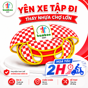 Yên Xe Tập Đi Màu Đỏ Thay Thế Cho Xe Nhựa Chợ Lớn Vải Thun Dày Êm Dễ Giặt