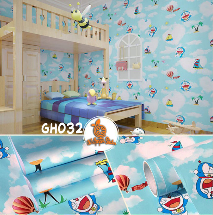 termurah wallpaper dinding wall sticker 45cm x 10meter ruangan tamu ruang tv kamar karakter kartun princess