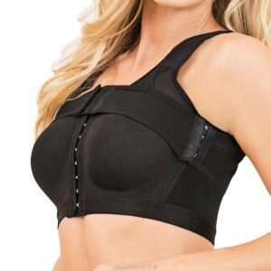 JHHB Front Breast Support Push Up Bra with Hooks Women Compression Body Shaper Top Adjustable Breast Control Trainer Shaperwear