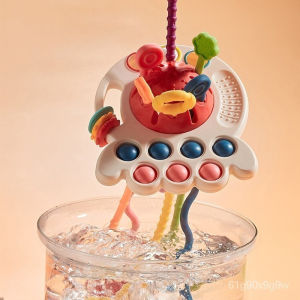 Đồ Chơi Silicon Bạch Tuộc Rút Dây Cho Bé Gặm Nướu Rèn Luyện Vận Động Tinh