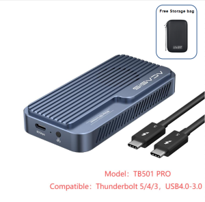 Acasis กล่องใส่ SSD M.2 NVMe 80Gbps รองรับ Thunderbolt 5 ความเร็วมากกว่า 6000MB/s JHL9480 รองรับ Thunderbolt 5/4 USB 4 (พร้อมพัดลมระบายความร้อนแบบปรับได้)