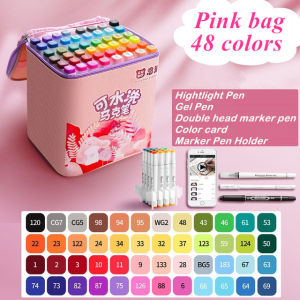 FCAICRANE 2026New Washable Marker Pen Set stationery Student Birthday Gift Painting Safe odorless 24/48/80 Color Double-headed Marker Kids Watercolor Pens Painting Tool