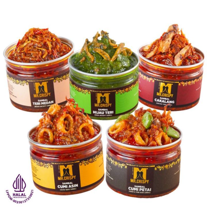 Sambal Cumi Asin/Pete/Bajak Ebi/Teri Medan Sambel Mr.Crispy Sambal Cumi Asin Halal Sambal Bajak Ebi Rekomendasi Sambal Teri Medan Manis Asin Gurih Sambal Pete Teri Hijau Gurih Low Pedas - Lazada | Lazada