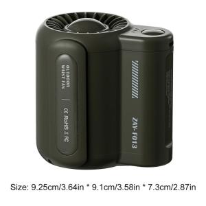 Waist Clip Fan Rechargeable Personal Fan 3 Speeds Outdoor Waist Mounted Fan Powerful for Camping Hiking Outdoor Working