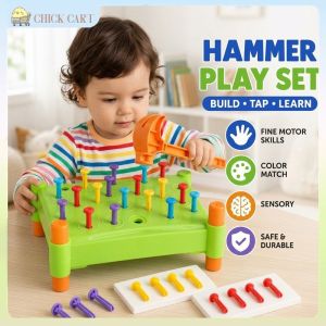 Wooden Hammering Bench Toy Montessori Nail Board Fine Motor Skill Color Sort Sensory Activity Preschool Gift