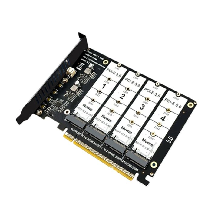 【Latest model】PCIe X16 Expansion Card 4 NVMe M. 2 2280 SSD Adapters ...