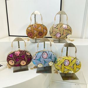CRNGW Embroidery Evening Banquet Bag Exquisite Glitter Shiny Crossbody Bag Retro Mobile Phone Pouch Elegant Handbag Party