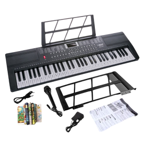61Key Digital Electric Adult Piano Keyboard & Sheet Music Stand Portable Electronic Keyboard for Beginners