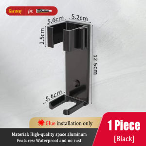 Aluminum Grey Storage Rack Curling Iron Rack Punch-free Installation