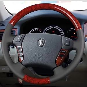 Kaly car Steering Wheel Cover for Toyota Crown 2007 2008 2009 2010 Braid Red peach wood leather Carbon fiber car Accessory Y5R7K