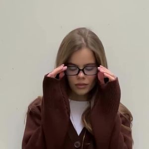 Retro fashion small square frame anti-blue light flat glasses  ins Versatile eyeglass frames can be fitted with lenses