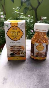Hikmah 3 In 1 isi 200 kapsul keunggulan herbal pilihan habbatussauda zaitun dan propolis