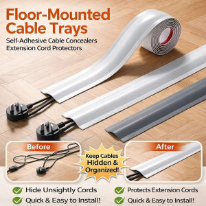 🔧【Cable Organizer】1M Surface-Mounted Wire Channel Clips Anti-Step Invisible Cable Raceway - Durable Sturdy Environment Beautification