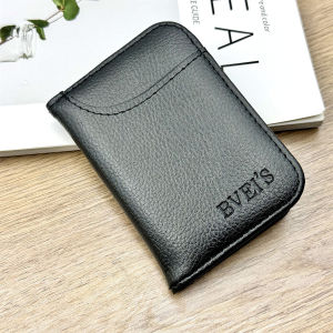 Man Women Cardholder Wallet BVEIS SK001 Dompet Kartu Anti Ribet Kecil Muat Banyak PU Leather