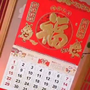 BIN LU 2027 Year of the Goat Chinese Large Wall Hanging Calendar Red Gold Lucky Calendar Good Luck Calendar 100PCS Bulk Order For Business Resellers Shops Office Giveaway Home Decoration Manila Stock
