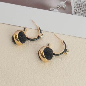 Fashionable Ring Gift 复古黑色耳环爆款小众设计感耳钉女轻奢高级感耳饰N1056精致