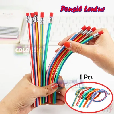 MR Pensil Lentur Fleksibel Pensil Gulung Pensil Unik Pensil Lucu Alat Tulis Pinsil Fleksibel Pensil Ajaib - Warna Random