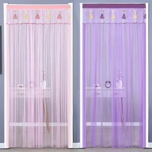 MINUTE 100x200cm ม่านประตูหน้าจอ ป้องกันแมลง เส้นด้ายสำหรับถัก ผ้าม่านปักลูกไม้ กาวในตัว ม่านประตูระบายอากาศ สำหรับห้องนั่งเล่น